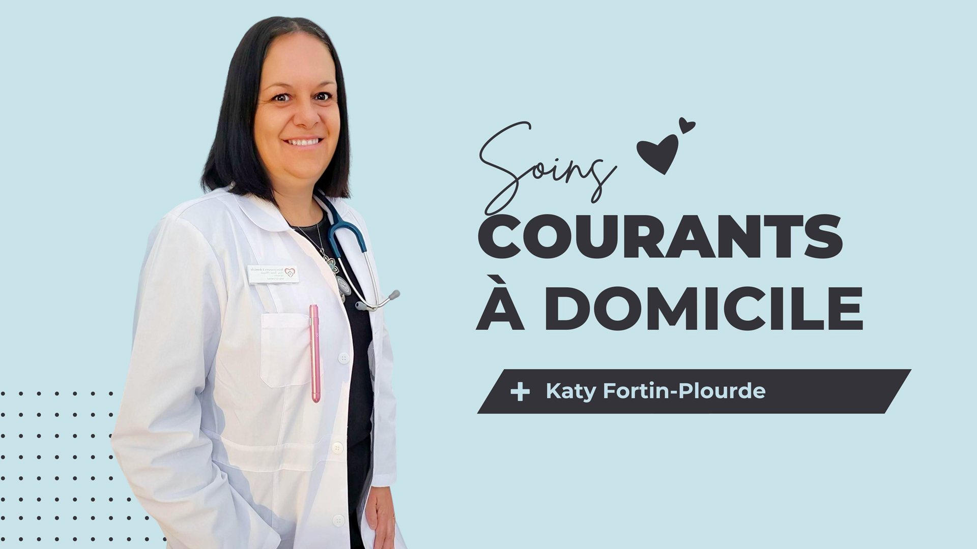 Banniere pour mobile, page d'accueil Soins Courant a domicile Katy Fortin-Plourde